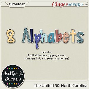 The United 50: North Carolina ALPHABETS by Heather Z Scraps