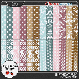 Birthday Fun - EXTRA PAPERS by Twin Mom Scraps