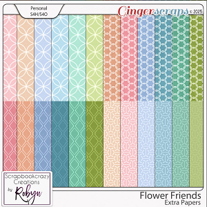 Flower Friends Extra Papers by Scrapbookcrazy Creations