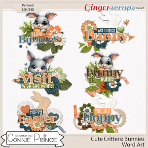 Cute Critters : Bunnies - Word Art Pack by Connie Prince