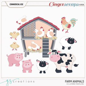 Farm Animals Layered Templates (CU) by GS Creations
