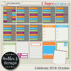 Celebrate 2018: October JOURNAL CARDS by Heather Z Scraps