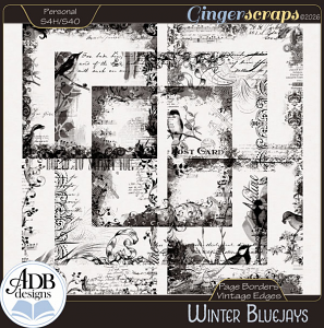 Winter Bluejays Page Borders by ADB Designs