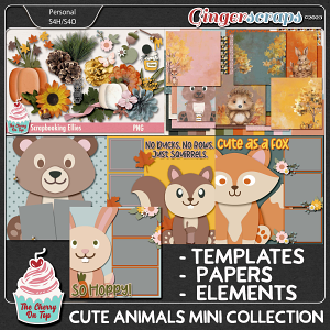The Cherry On Top Cute Animals Scrapbooking Papers Elements and Templates