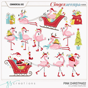 Pink Christmas2 Layered Templates (CU) by GS Creations