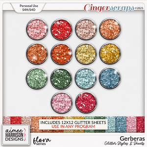 Gerberas Glitters by Aimee Harrison