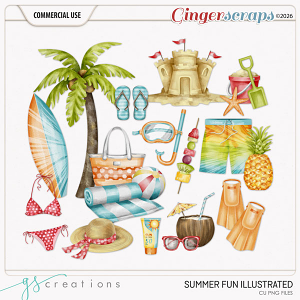 Summer Fun Illustrations (CU) by GS Creations