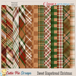 Sweet Gingerbread Christmas Plaid Papers