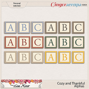 Cozy and Thankful Alphas from Designs by Lisa Minor