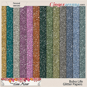 Boho Life Glitter Papers from Designs by Lisa Minor