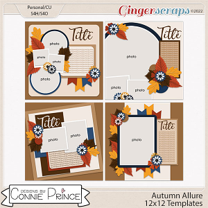 Autumn Allure - 12x12 Templates by Connie Prince (CU OK)