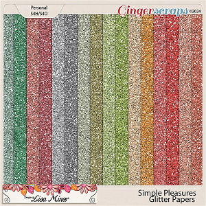 Simple Pleasures Glitter Papers from Designs by Lisa Minor