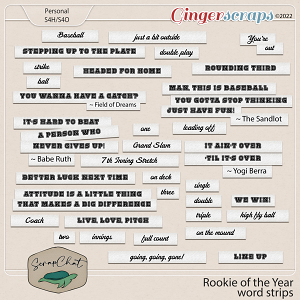 Rookie of the Year Word Strips by ScrapChat Designs