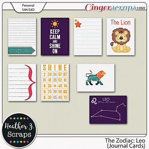 The Zodiac: Leo JOURNAL CARDS by Heather Z Scraps