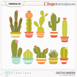 Cactus Garden Layered Templates (CU) by GS Creations