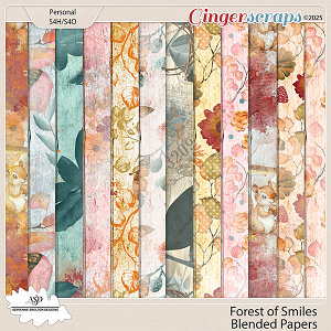Forest of Smiles Blended papers by Adrienne Skelton Designs