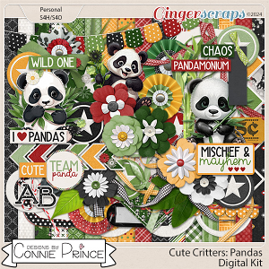 Cute Critters : Pandas - Kit by Connie Prince