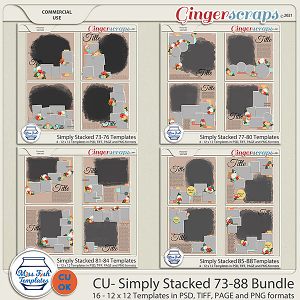 CU - Simply Stacked Templates 73-88 Bundle by Miss Fish