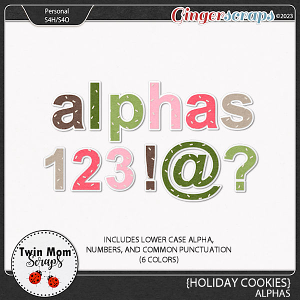 Holiday Cookies - ALPHAS by Twin Mom Scraps