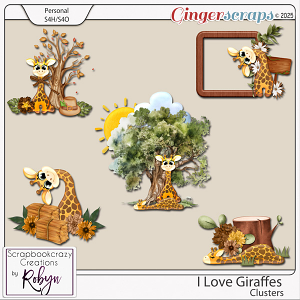 I Love Giraffes Clusters by Scrapbookcrazy Creations