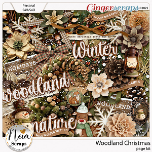Woodland Christmas -  Page Kit - by Neia Scraps