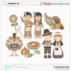 Thanksgiving Layered Templates (CU) by GS Creations