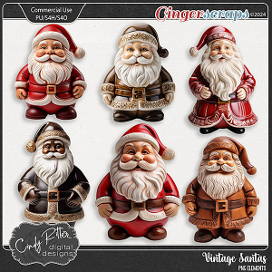 Vintage Santas by Cindy Ritter 