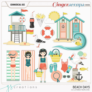 Beach Days Layered Templates (CU) by GS Creations