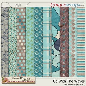 Go With The Waves Patterned Paper Pack by Moore Blessings Digital Design