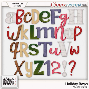 Holiday Bows Alphabet Sets by Aimee Harrison
