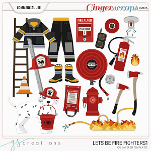 Let's Be Fire Fighters1 Layered Templates (CU) by GS Creations
