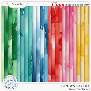 Santa's Day Off Watercolor Papers by Ilonka's Designs