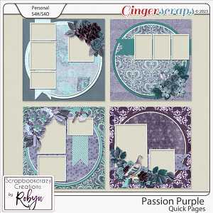 Passion Purple Quick Pages by Scrapbookcrazy Creations
