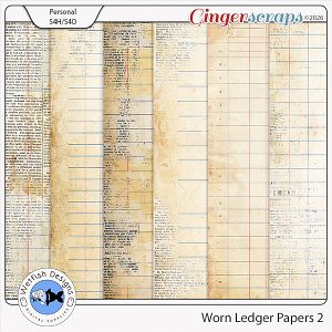 Worn Ledger Papers 2 by Wetfish Designs 
