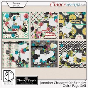 Another Chapter: 40th Birthday Quick Page Set by Memory Mosaic & Polka Dot Chicks