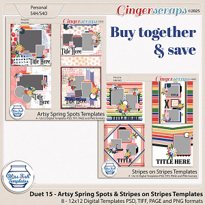 Duet 15 - Artsy Spring Spots and Stripes on Stripes Templates by Miss Fish