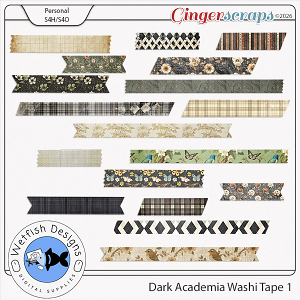 Dark Academia Washi Tape 1 by Wetfish Designs