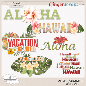 Aloha Summer Word Art by Adrienne Skelton Designs  