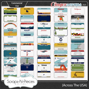 Across The USA Commercial Use Templates by Scraps N Pieces
