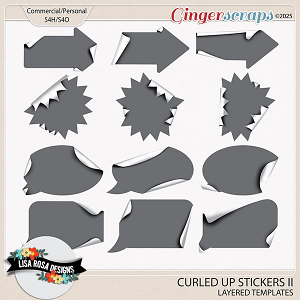 Curled Up Stickers II - CU/PU Layered Templates by Lisa Rosa Designs