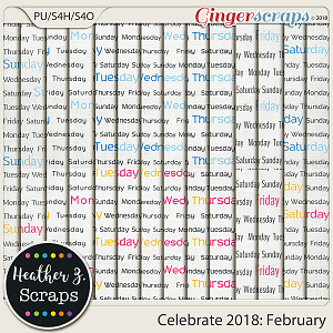 Celebrate 2018: February EXTRA PAPERS by Heather Z Scraps