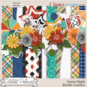 Game Night - Border Clusters  by Connie Prince