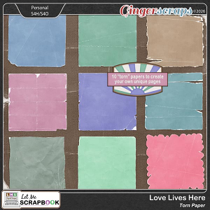 Love Lives Here Paper-Torn by Let Me Scrapbook