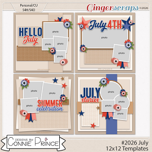 #2026 July -  12x12 Templates (CU Ok) by Connie Prince