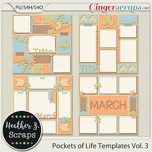 Pockets of Life TEMPLATES Vol. 3 by Heather Z Scraps