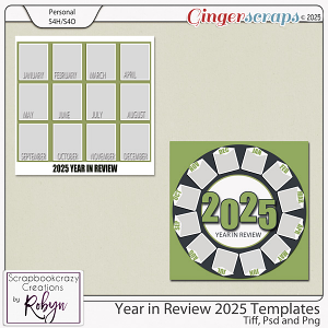Year in Review 2025 Templates by Scrapbookcrazy Creations