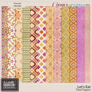 Let's Eat Tiled Papers by Aimee Harrison