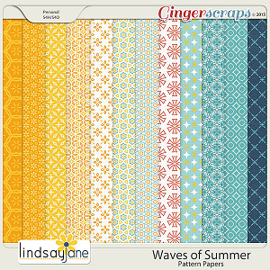 Waves of Summer Pattern Papers by Lindsay Jane