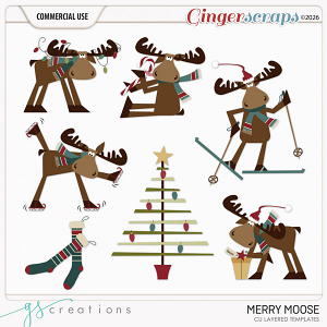 Merry Moose Layered Templates (CU) by GS Creations