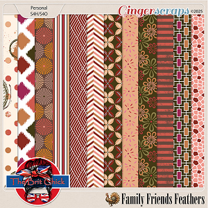 Family Friends Feathers Patterned Papers By The Brit Chick